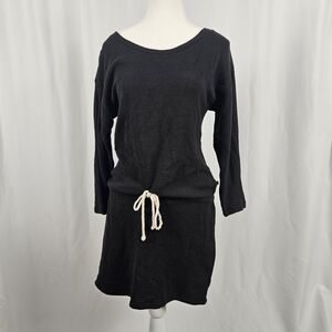 Victoria's Secret Black Long Sleeve Dress with Rope Belt Size Small